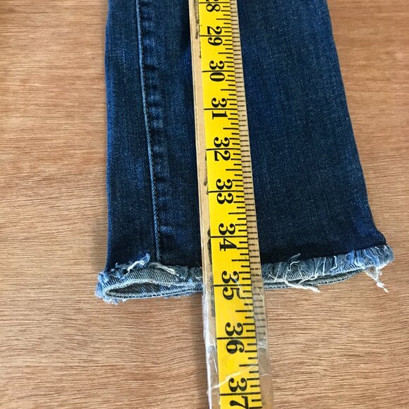 DL1961 Mara Straight Ankle Jeans Women 29 Blue Mid Rise Distressed Raw Hem 16846 - Picture 7 of 12